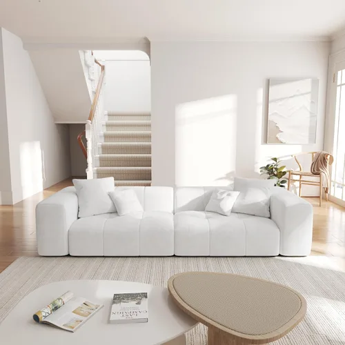 Vista 11 de JACH Sofás seccionales de 2 plazas, sofá moderno de oficina, sofá modular de dos plazas, sofá cama acogedor para apartamento, dormitorio, sala