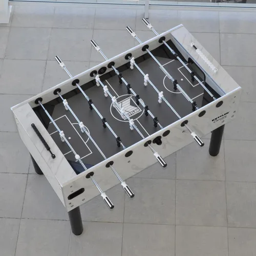 Vista 5 de KETTLER Carrara - Mesa de futbolín para exteriores con rotación de portero de 360 grados, 5 bolas de resina, 5 bolas de corcho y cubierta