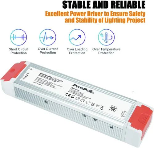 Vista 2 de Controlador LED regulable de 12 V, 120 V CA a DC12 V 120 W Triac ELV/MLV transformador LED compatible con interruptores Lutron y Leviton, fuente