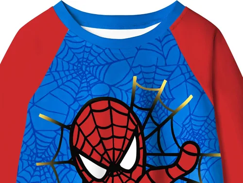 Vista 8 de QASALOP Conjunto de pantalones de manga larga de dibujos animados para niño, 2 piezas, ropa de juego de dibujos animados lindos para niños de 3 a 12