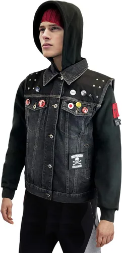 Vista 3 de Infamous Second Son Costume Complete Jacket Vest Beanie Cap Delsin Rowe Tattoo