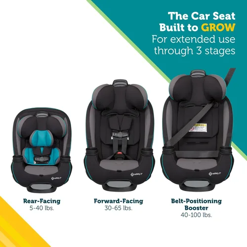 Vista 2 de Safety 1st Grow and Go Asiento de coche convertible todo en uno delgado, orientado hacia atrás, de 2.3-18 kg, orientado hacia adelante (14–29 kg)