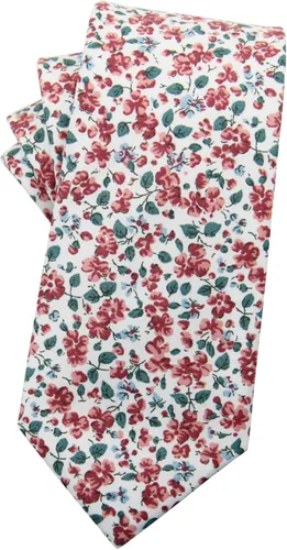 Vista 56 de Corbata de algodón floral para hombre, corbata delgada impresa de 2.56'' 01-Bean Pasta Rosa