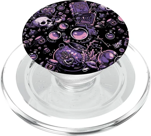 Vista 8 de Witch's Essentials Pattern Witchy Design Halloween PopSockets PopSockets intercambiables PopGrip