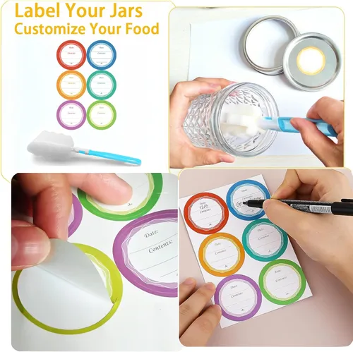 Vista 3 de Mason Jars - Tarros de boca regular de 8 onzas, paquete de 4 tarros de vidrio de grado alimenticio con tapas herméticas, tarros reutilizables sin