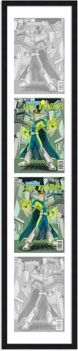 Vista 89 de Marco de cómic blanco mate para cómics publicado entre 1938 y 1955 (marco de madera maciza de cómic de la edad dorada) hecho para mostrar 4 cómics