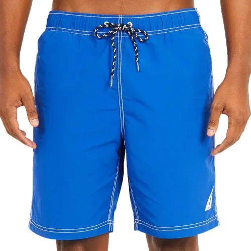 Vista 4 de Nautica Traje de baño sólido de secado rápido con logotipo clásico para hombre