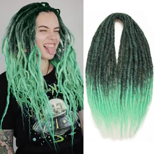 Vista 28 de 20 hebras de 24 pulgadas, extensiones de rastas color burdeos, rastas de cabello de ganchillo para mujer, hechas a mano, suaves, trenzas de cabello