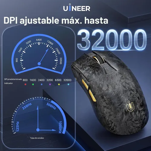 Vista 4 de Ratón inalámbrico para juegos de 1.94 oz Tri-Mode 32000 DPI Bluetooth