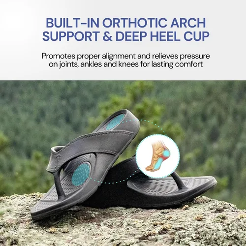 Vista 6 de NUUSOL Sandalias unisex en cascada calzado antideslizante para senderismofascitis plantar cojín suave, ligero y cómodo soporte de arco y plantilla