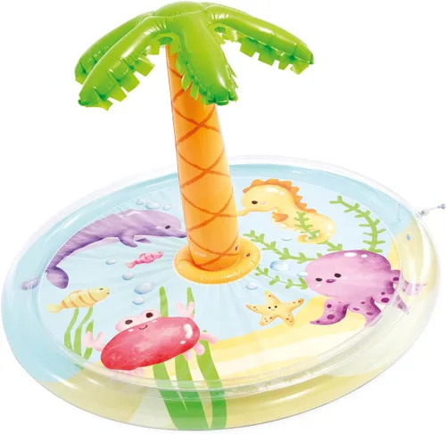 Vista 3 de INTEX Piscina inflable de palmera: colores tropicales vibrantes, pulverizador de agua, 68 x 41 pulgadas, para niños a partir de 2 años