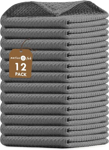 Vista 39 de Native Fab Juego de 8 toallas de cocina y paños de cocina, absorbentes, duraderos, de secado rápido para limpiar, cocinar, hornear, ideal