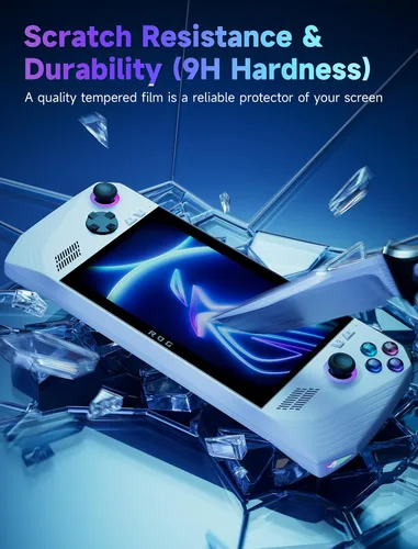 Vista 6 de JSAUX Protector de pantalla antirreflejos para ROG Xbox Ally/ROG Xbox Ally X (2025) / ROG Ally 2-Pack, vidrio templado mate de dureza 9H con marco