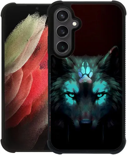Vista 13 de CARLOCA Funda compatible con Samsung Galaxy S23 Plus, diseño gráfico de identidad negro espiritual lobo, a prueba de golpes, antiarañazos