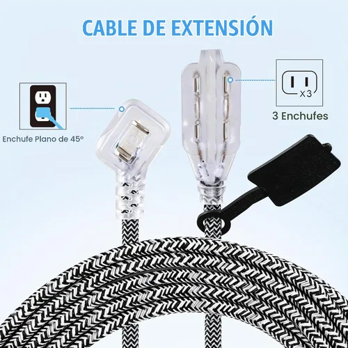 Vista 7 de Cable de extensión trenzado calibre 16, 15 pies, 2