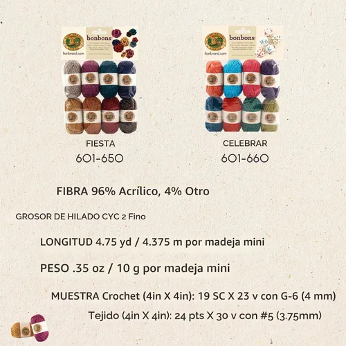 Vista 8 de Lion Brand Yarn Paquete de hilo BonBons Brights