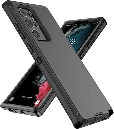 Vista 21 de Gurible - Funda para Samsung Galaxy S21 Plus, protección resistente de 3 capas, a prueba de golpes, a prueba de polvo, antiarañazos, con cubierta