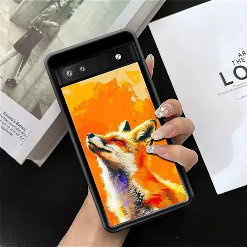 Vista 1341 de Compatible con Google Pixel 4A 5G Mobile Case Creative Acrylic Panel trasero Silicona Protección Grip especialmente diseñado para Google Pixel 4A 5G