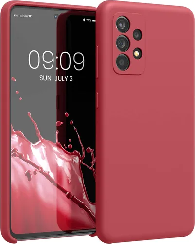 Vista 24 de kwmobile Funda compatible con Samsung Galaxy A32 5G - Funda de silicona TPU con acabado suave - Rosa impresionante