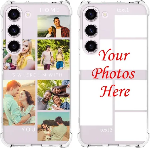 Vista 17 de Funda de teléfono personalizada para Galaxy S23, funda para múltiples fotos con parachoques de TPU ultra delgada, collage personalizado de múltiples
