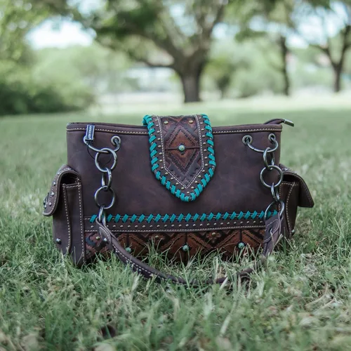 Vista 7 de Montana West Bolso de mano occidental para mujer, bolso de hombro oculto con cartera