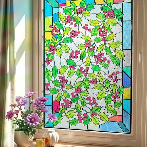 Vista 21 de ADD.HERES - Película de privacidad para ventana, película 3D para ventana, 23.6 x 35.4 pulgadas Rosa Bestia
