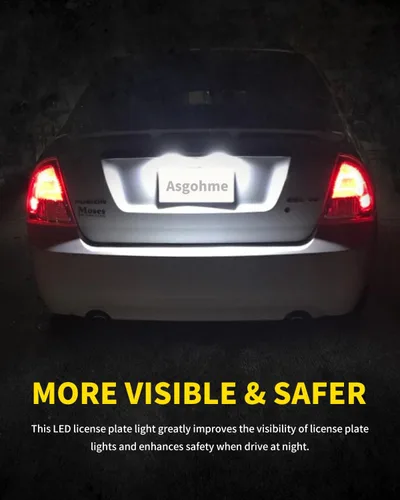 Vista 6 de Luces LED para matrícula, color blanco brillante, repuesto de montaje de lámpara compatible con Ford Fusion 2006-2012, Mustang 2010-2014, Taurus
