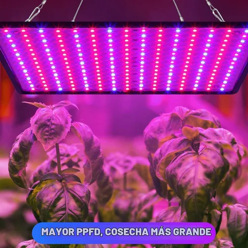 Vista 6 de Liliful 4 paneles de luces de cultivo artificiales de espectro completo de 200 W con 225 LED para interior y exterior para tienda de campaña de Azul