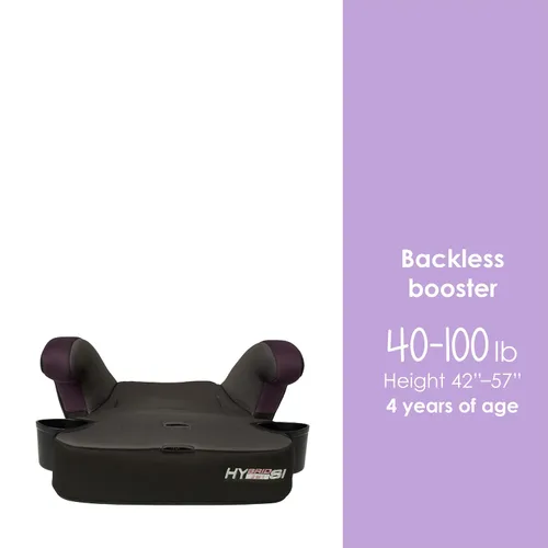 Vista 6 de Baby Trend Hybrid SI 3 en 1 - Asiento de coche con refuerzo de combinación con protección contra impactos laterales, Dash Orchid