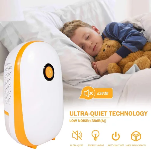 Vista 6 de Deshumidificador para el sótano del hogar, 430 pies cuadrados, pequeño deshumidificador silencioso portátil con apagado automático, tanque de agua
