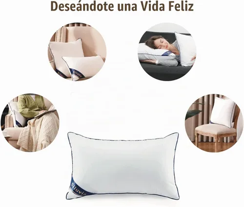 Vista 6 de Siluvia - Rellenos de almohada decorativos de 12 x 20 pulgadas, rellenos de almohada cuadrados para interiores de sofá, par de rellenos de almohada