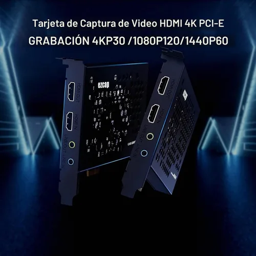 Vista 3 de Ezcap Tarjeta de captura de video PCI-E interna 4K HDMI para transmisión en vivo, juegos de PC y mezcla de sonido, compatible con Windows, Mac, PS4