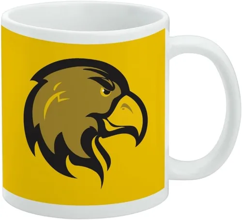 Vista 500 de Taza de cerámica con el logotipo principal de la Universidad Rider, taza de regalo novedosa para café, té y bebidas calientes, 11oz, blanca