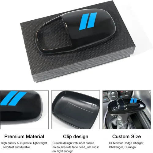Vista 4 de Cubierta de cabeza de perilla de cambio de marcha para accesorios Dodge Charger 2015-2023 Challenger 2015-2024 Durango 2016-2026, inserción