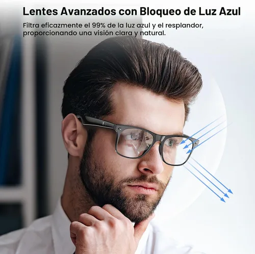 Vista 4 de Lentes inteligentes de traducción AI para hombres y mujeres, gafas de sol Bluetooth 6.0, protección UV, asistente de voz, audio de oído abierto