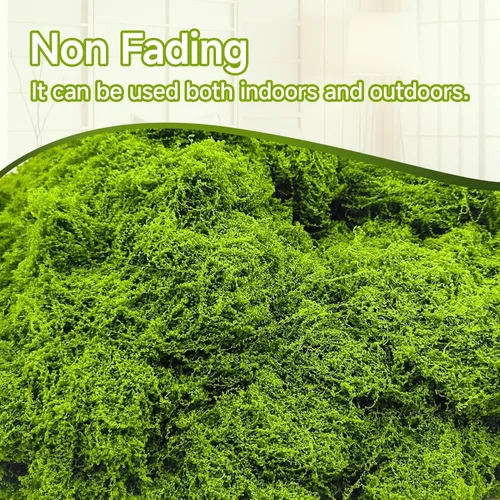 Vista 6 de Musgo verde falso para plantas en maceta, musgo artificial, musgo verde para manualidades para decoración de manualidades, arte en maceta