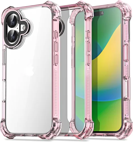 Vista 39 de AICase Funda Rebote Rosa Neón Brillante Compatible con iPhone 15, Transparente a Prueba de Impactos Resistente a Golpes Linda Femenina Adolescente