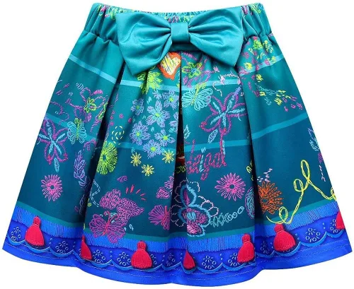 Vista 3 de Vowdicua Bonito vestido Mirabel para niñas disfraz de Isabela con 3 piezas
