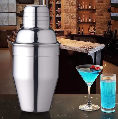 Vista 5 de Zrorgons - Coctelera de acero inoxidable, mezclador clásico de martini con colador integrado, perfecto para regalo de bar en casa o camarero