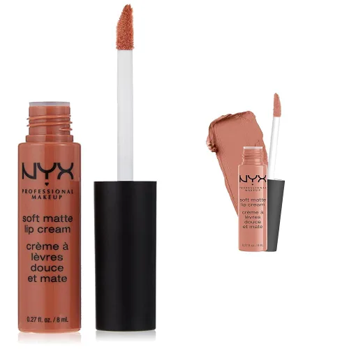 Vista 15 de NYX PROFESSIONAL MAKEUP - Crema labial mate y suave, lápiz labial líquido ligero, Abu Dhabi (rosa profundo-beige)