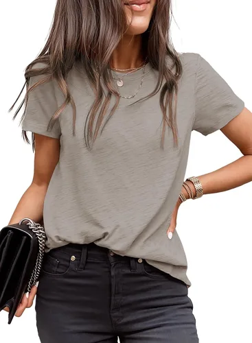 Vista 19 de EVALESS Camisetas casuales de manga corta para mujer 1a multicolor