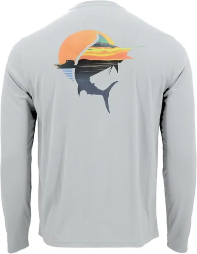 Vista 2 de The American Outdoorsman Men's Lightweight UPF 50+ UV Sun Protection Outdoor Long Sleeve Breathable Water Print Shirt