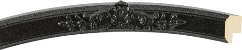 Vista 2 de Espejo de pared biselado ovalado para decoración del hogar, estilo Athena, negro plateado, dimensiones exteriores de 14 x 18 pulgadas