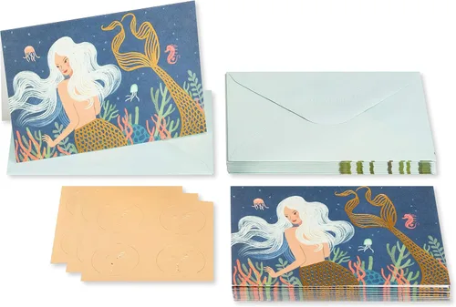 Vista 2 de Papyrus - Tarjetas en blanco con sobres, sirena (14 unidades)