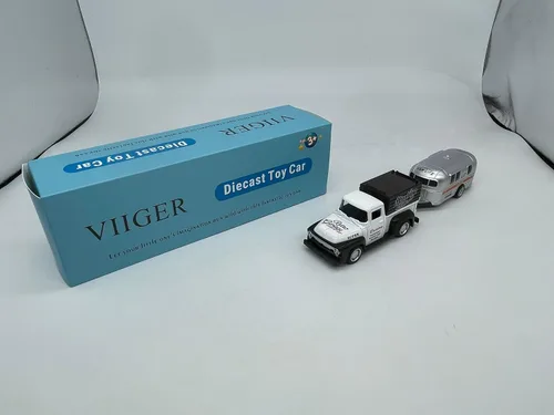 Vista 9 de VIIGER Camión Pickup Remolcador de Tráiler Juguete Cámper RV Autocaravana Juguetes para Niños Modelo de Auto de Metal Fundido a Presión