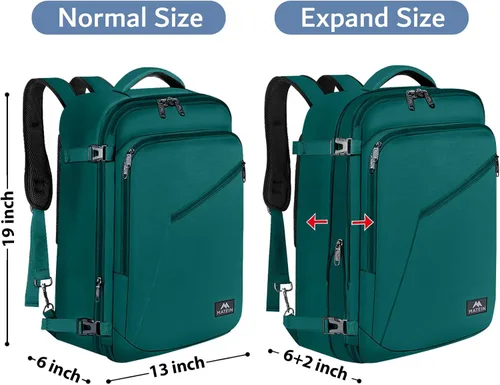 Vista 124 de MATEIN - Mochila de viaje extragrande de 10.56 galones, mochila de viaje ampliable apta para aerolíneas, para viajeros de fin de semana, hombres