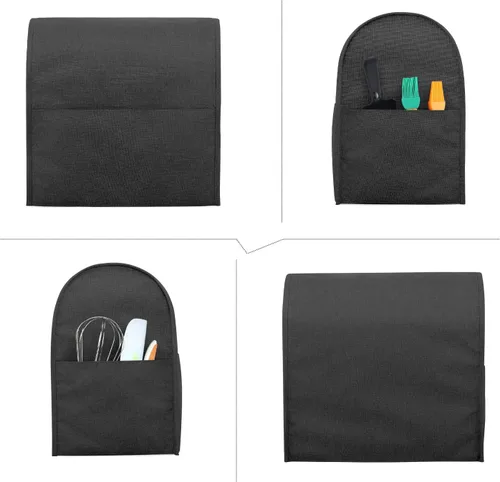 Vista 2 de Funda protectora Luxja compatible con batidora de pie de 4.5 y 5 cuartos de galón, funda de tela con bolsillos para batidora de pie y accesorios