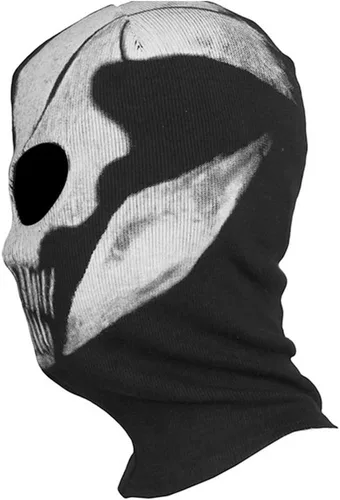 Vista 2 de Máscara de fantasma de tela, pasamontañas, capucha de calavera, capucha de invierno, máscara Cyberpunk