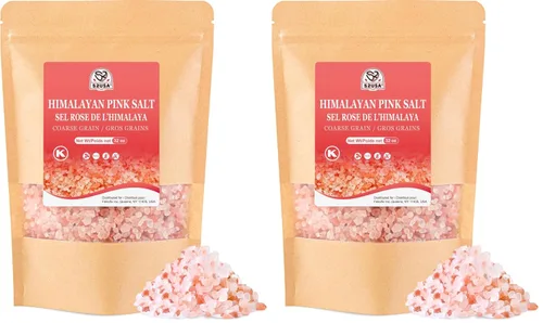 Vista 10 de 52USA - Sal rosa del Himalaya gruesa, sal marina rosa del Himalaya, grano grueso, 2 libras, sal del Himalaya, sal rosa, sal de roca para recambio
