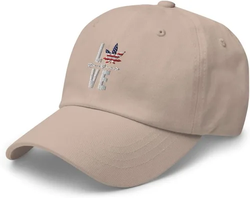 Vista 3 de Amor Weed bordado Papá sombrero gorra de béisbol algodón ajustable cannabis 420 regalo de marihuana